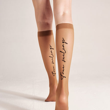 Fantasy Knee Highs Conte True Love - Elastic Band and Printed Design