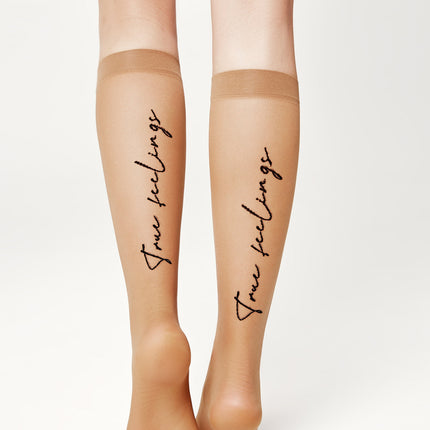 Fantasy Knee Highs Conte True Love - Elastic Band and Printed Design