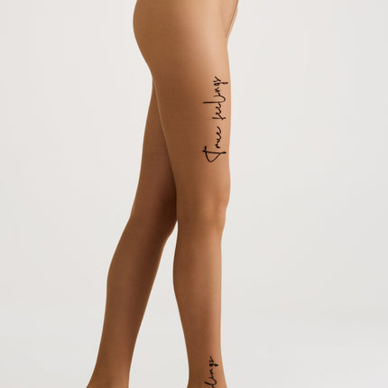 Fantasy Tights Conte True Love - Tattoo Style Print