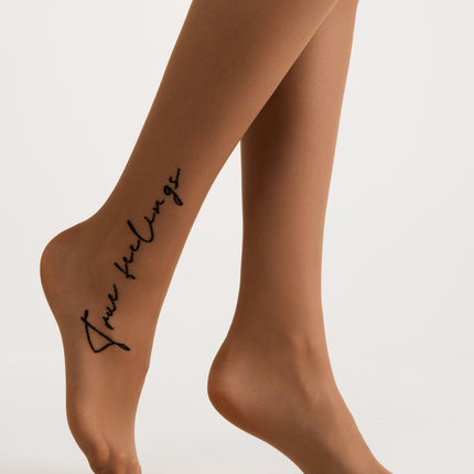 Fantasy Tights Conte True Love - Tattoo Style Print