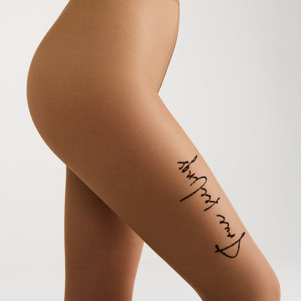 Fantasy Tights Conte True Love - Tattoo Style Print