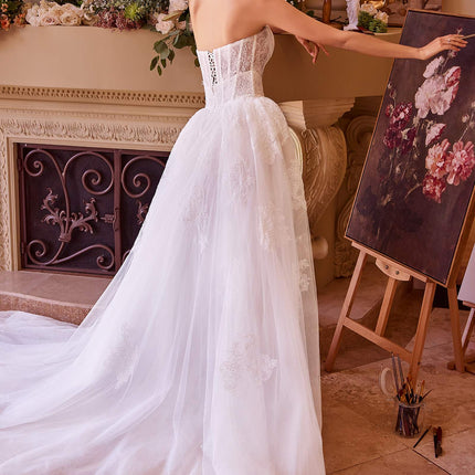 Andrea & Leo WL044 Dress Fitted Lace Wedding Dress & Removable Overskirt