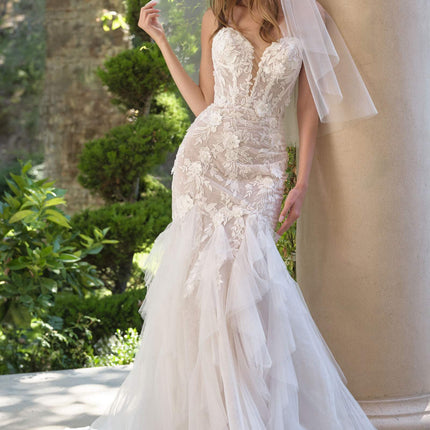 Andrea & Leo WL062 Fit and Flare Strapless Wedding Gown Includes Veil