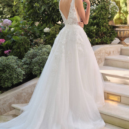 Andrea & Leo WL064 Deep V-Neckline A-Line Wedding Ball Gown