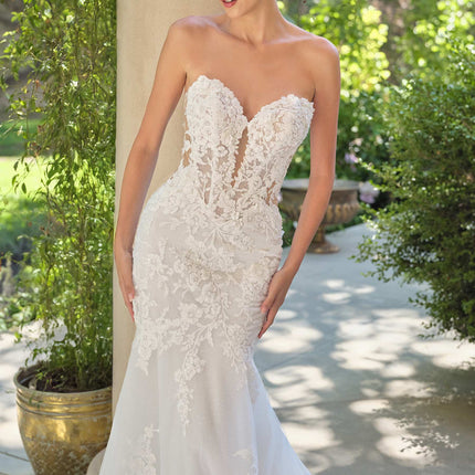 Andrea & Leo WL065 Mermaid Bridal Gown Removable Sheer Lace Sleeves