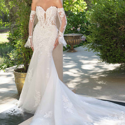 Andrea & Leo WL065 Mermaid Bridal Gown Removable Sheer Lace Sleeves