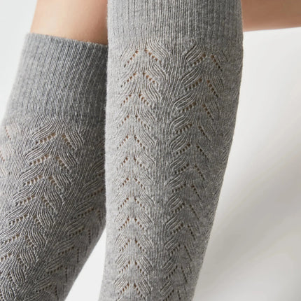 Cotton Knee Highs Conte Classic 010 - Cotton Blend and Knitted Pattern