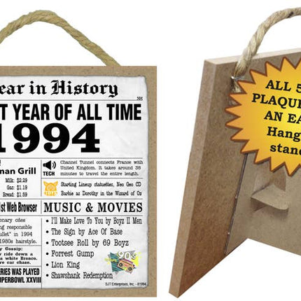 1994 A Year in History Plaques 5" x 5" wood plaque/sign