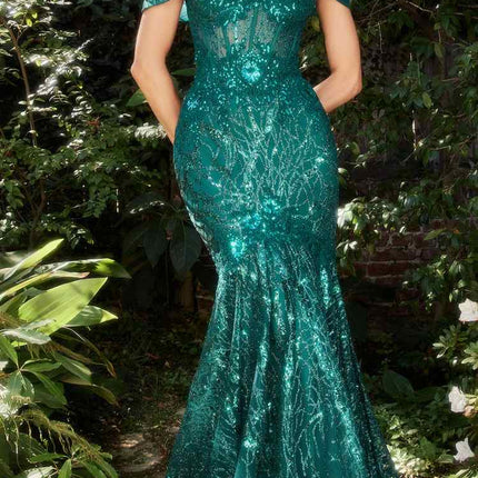 Andrea & Leo A1107 Long Off the Shoulder Lace Fit and Flare Gown