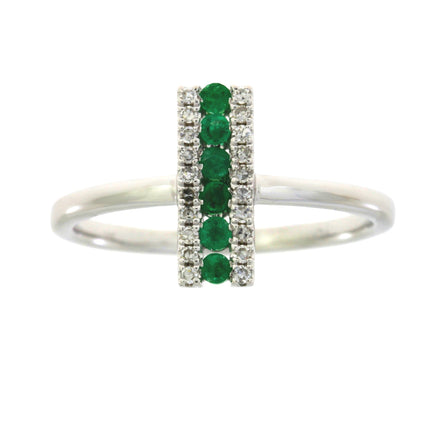 Natural .25ct Emerald Diamond Ring 14KT White Gold
