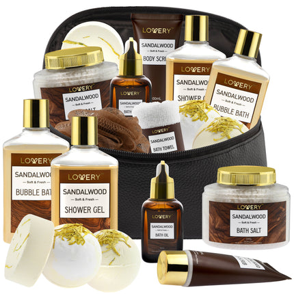 Spa Kit for Men - Sandalwood Bath Gift Set-Personal Self Kit