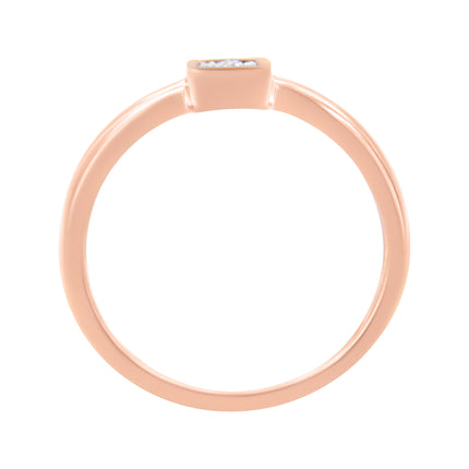 14K Rose Gold Plated .925 Sterling Silver 1/20 cttw Miracle Set Diamond Promise Ring (J-K Color, I1-I2 Clarity) - Size 6