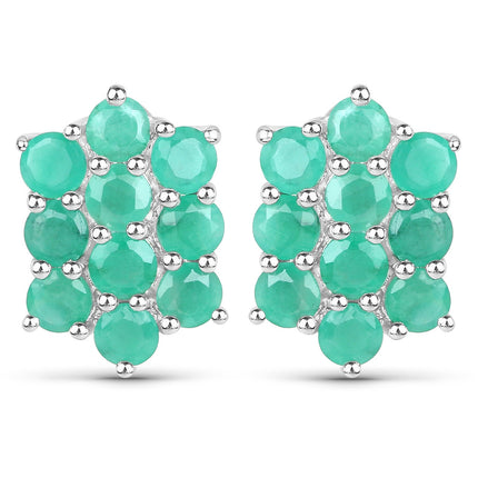 6.60 Carat Genuine Emerald .925 Sterling Silver 3 Piece Jewelry Set (Ring, Earrings, and Pendant w/ Chain)