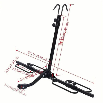 2 Bike Carrier Platform Hitch Rack Bicycle Rider Mount Fold Receiver 2"