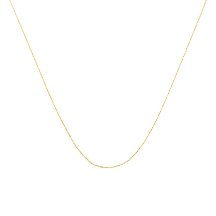 Solid 10K Yellow Gold 0.5mm Slim and Dainty Unisex 18" Rope Chain Necklace