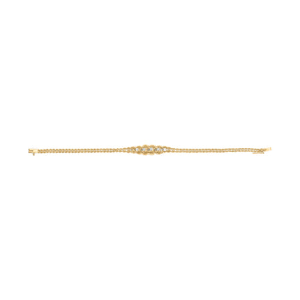10K Yellow Gold 1/4 Cttw Round-Cut Diamond Basket Weave Rope Chain Style 7" Bracelet (H-I Color, I1-I2 Clarity)