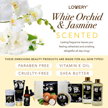 Bath & Body Spa Gift Set - Orchid & Jasmine Home Spa - 9pc