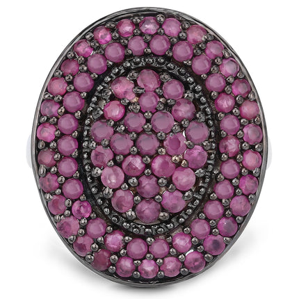 3.11 Carat Genuine Ruby .925 Sterling Silver Ring