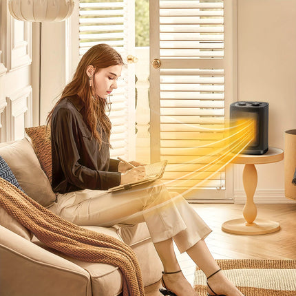 1500W Portable Ceramic Space Heater with Thermostat & Safety Protection with Carry Handle
