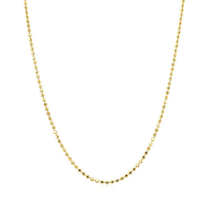 14k Yellow Gold Diamond-Cut Bead Chain 1.2mm