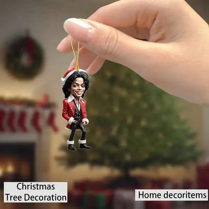 Acrylic Musician Caricature Ornament with Santa Hat