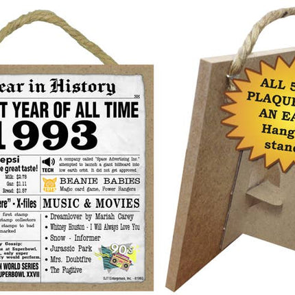 1993 A Year in History Plaques 5" x 5" wood plaque/sign