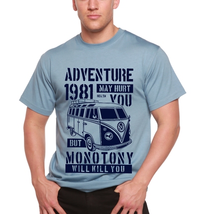 Adventure 1981 Men's Bamboo Viscose/Organic Cotton Short Sleeve Graphic T-Shirt