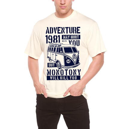 Adventure 1981 Men's Bamboo Viscose/Organic Cotton Short Sleeve Graphic T-Shirt