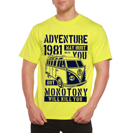 Adventure 1981 Men's Bamboo Viscose/Organic Cotton Short Sleeve Graphic T-Shirt