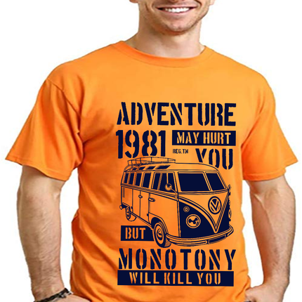 Adventure 1981 Men's Bamboo Viscose/Organic Cotton Short Sleeve Graphic T-Shirt