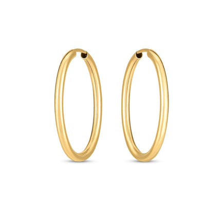14k Yellow Gold Endless Oval Hoop Earrings(2x25mm)