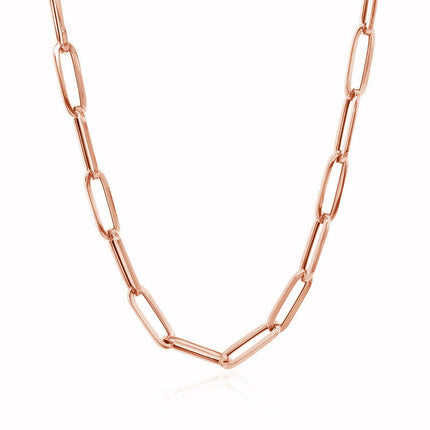 14K Rose Gold Bold Paperclip Chain (4.2 mm)