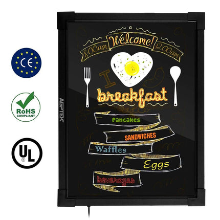 AGPtek 24"×16" LED Message Board Illuminated Erasable with Remote Control