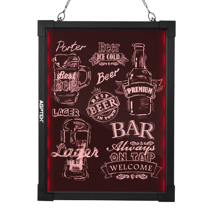 AGPtek 24"×16" LED Message Board Illuminated Erasable with Remote Control