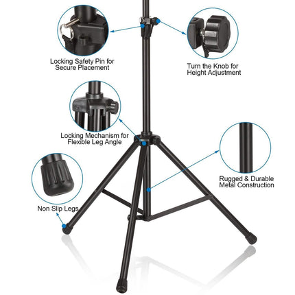 AGPtEK Microphone Stand Wind Screen Bracket with Adjustable Non-slip Tripod Base