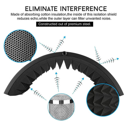 AGPTEK Studio Microphone Foam Shield Soundproofing