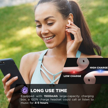 Airbuds Wireless Bluetooth Earphones with Charging Case and Bonus Qi Charging Mat
