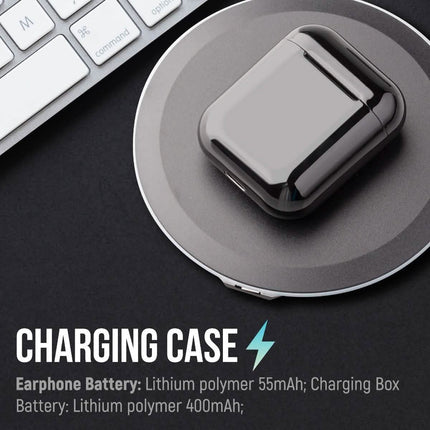 Airbuds Wireless Bluetooth Earphones with Charging Case and Bonus Qi Charging Mat