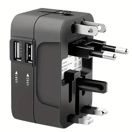 All-in-One Universal Travel Charger with Dual USB Charging Ports