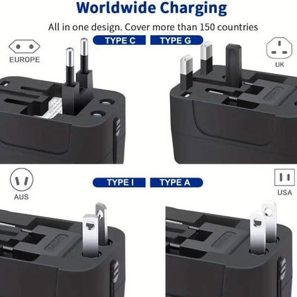 All-in-One Universal Travel Charger with Dual USB Charging Ports