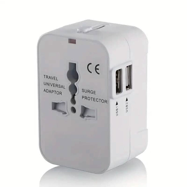 All-in-One Universal Travel Charger with Dual USB Charging Ports
