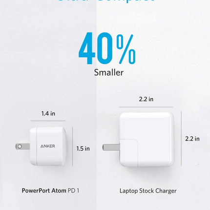 Anker 30W Compact USB-C Wall Charger with Power Delivery, PowerPort Atom (Refurbished)