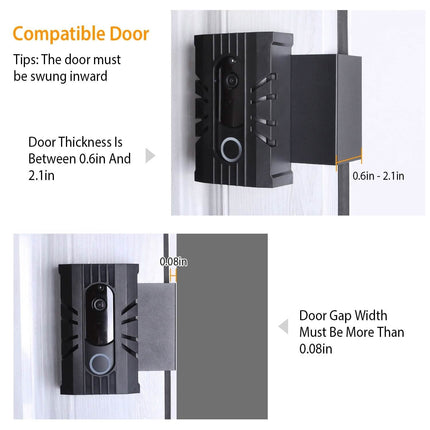 Anti Theft Video Doorbell Door Mount Fit for Most Doorbell Camera Accessories