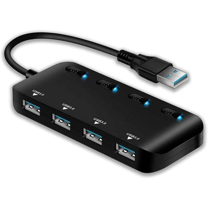 APANAGE 4-Port Powered USB 3.0 Hub Splitter