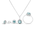 6.5 / White.Gold / Blue Aquamarine