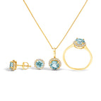 6.5 / Yellow.Gold / Blue Aquamarine
