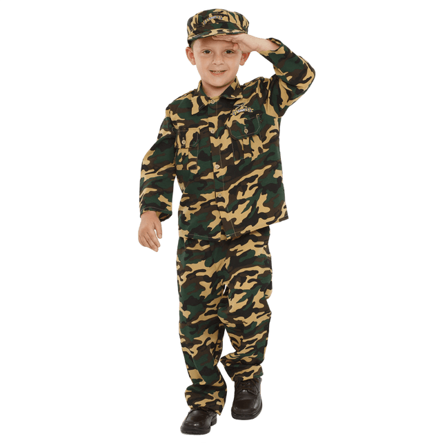 Kids Army Dress-Up Set,  Classic Soldier-Themed Attire for Parties, School Events, Role Play and Dress-Up Occasions