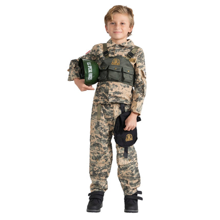 Kids Army Soldier Costume – Camouflage Military Uniform for Halloween Dress Up & Pretend Play