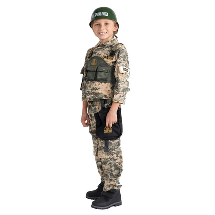 Kids Army Soldier Costume – Camouflage Military Uniform for Halloween Dress Up & Pretend Play