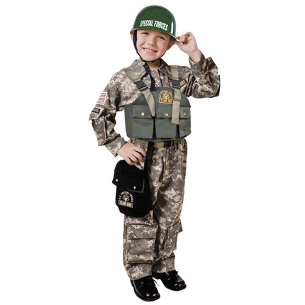 Kids Army Soldier Costume – Camouflage Military Uniform for Halloween Dress Up & Pretend Play